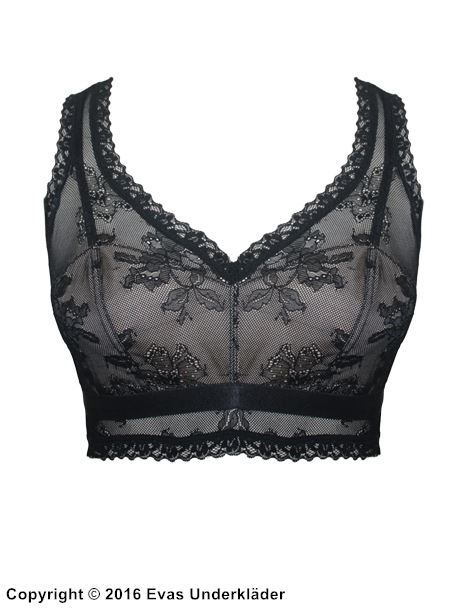 Bralette, blomsterblonder, racerback